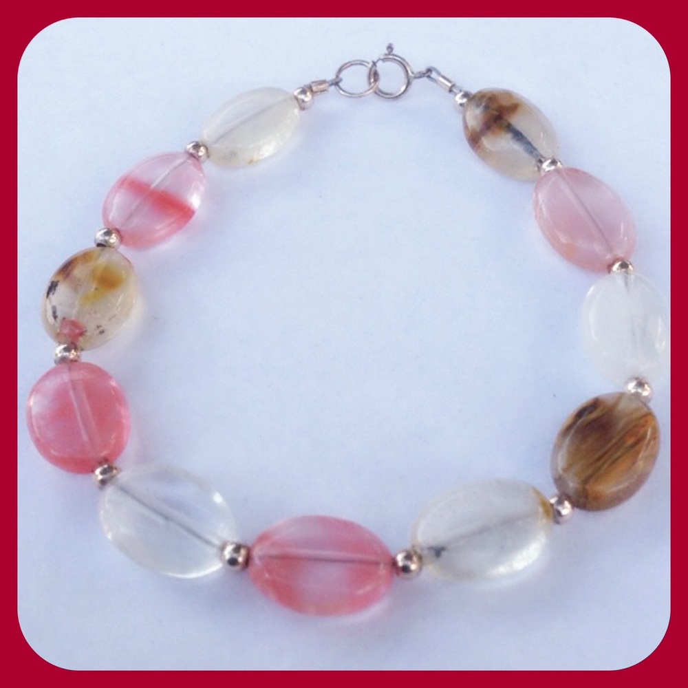 Natural Watermelon Tourmaline Bracelet